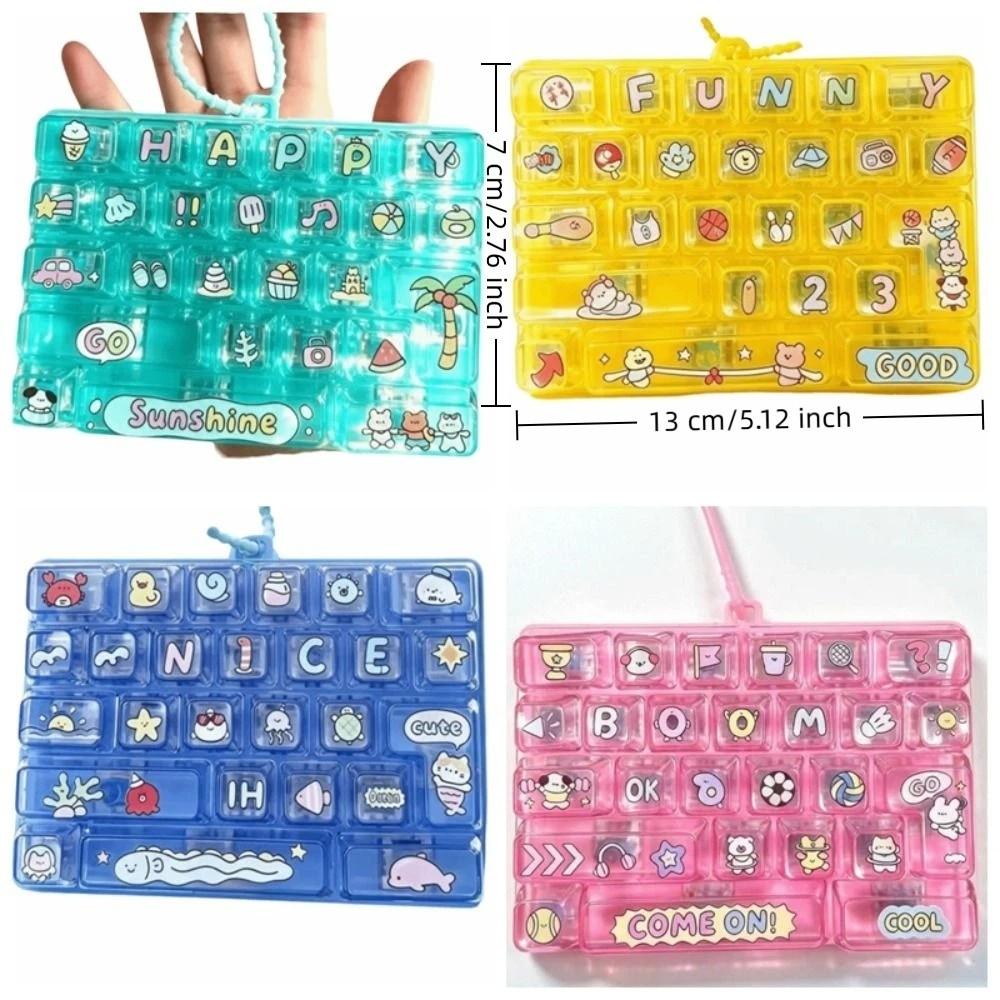 Portable 26-Key Keyboard Pendant Multicolored Decompression Toy Cute Keycap Clicker Students