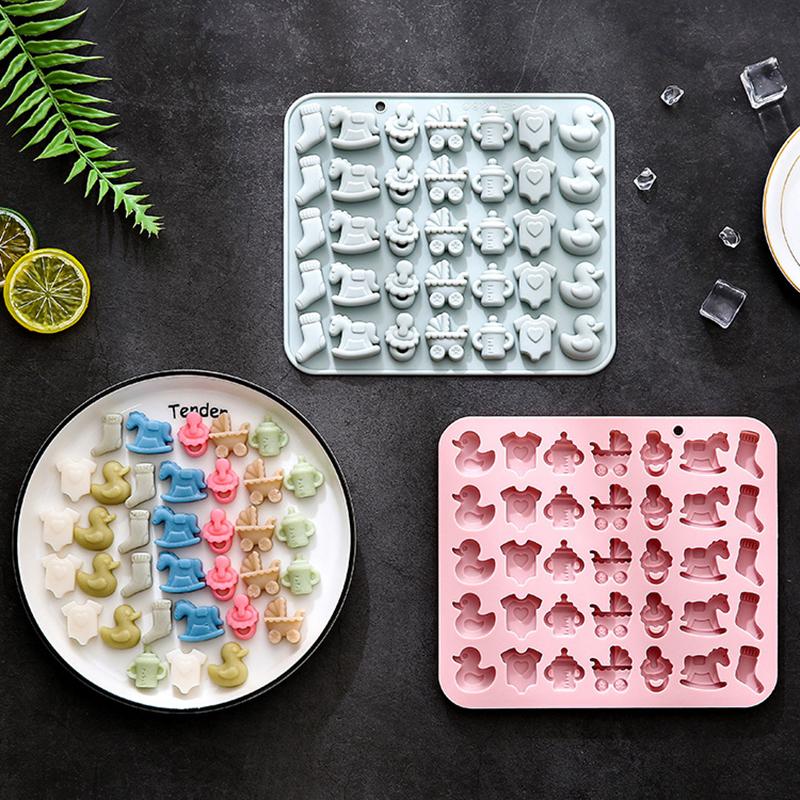 Baby Shower Chocolate Mold, Baby Theme Silicone Mold For Candy Gummy, Baby Onesie, Baby Bottle, Pacifier Baking Mold