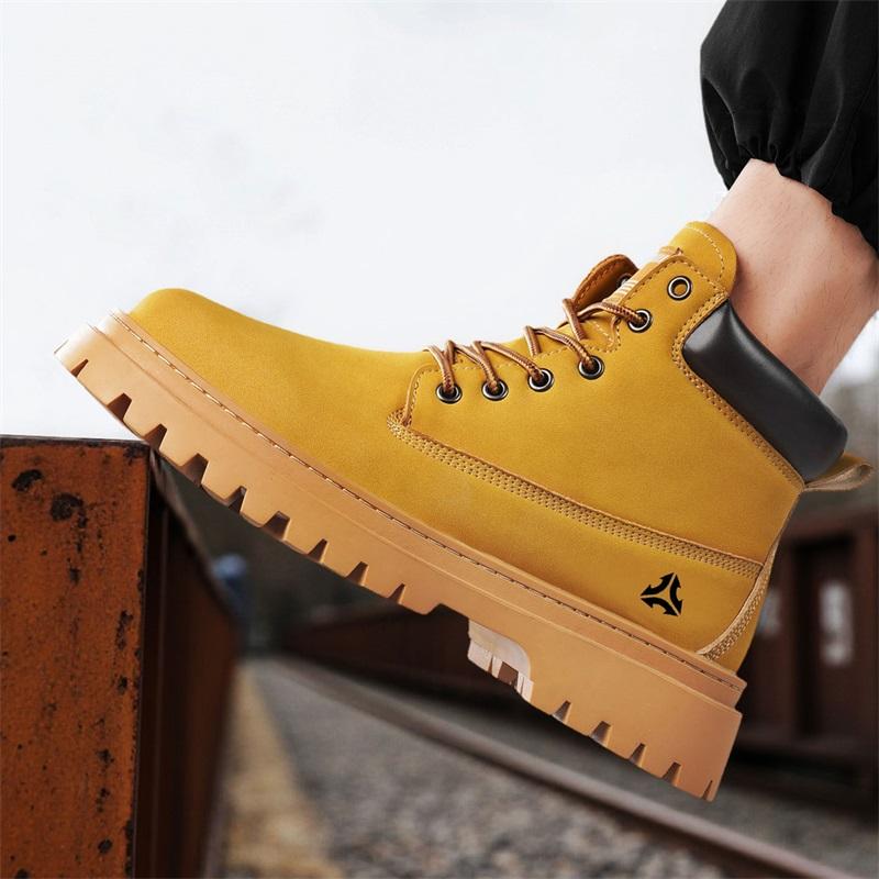 Ny mote Høst Og Vinter Høytopp for menn Martin Boots Studenter Mann Gutter Trending Soft Sole Arbeidssko Arbeidsbeskyttelse Martin Sneakers