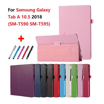 Slim Solid Color Case for Samsung Galaxy Tab A 10.5 2018 SM-T590 T595 Tablet Cover for Samsung Galaxy Tab A 10 5 Case T590 +Pen