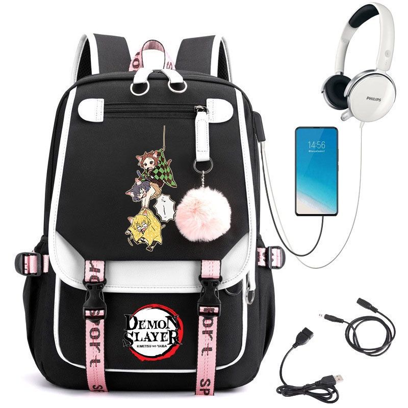 Demon Slayer Anime-Peripherie Rucksack stilvoller Anime-Themen-Schülerrucksack 0084