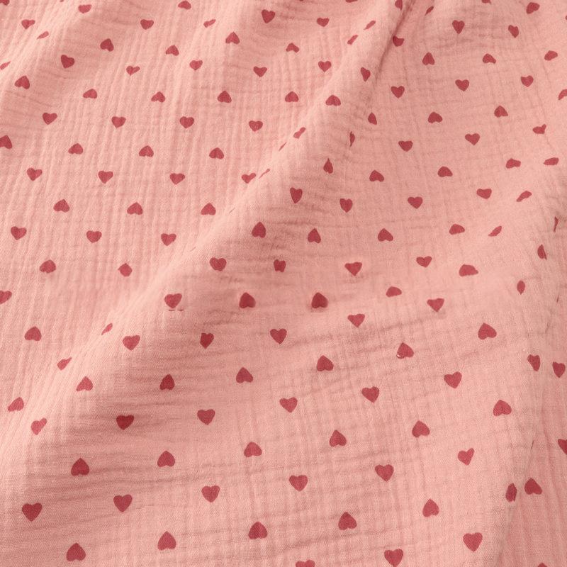 15 Colour Soft Heart Print Cotton Sewing Fabric Crepe Double Layer Gauze Cloth Cotton Skirt Pajama Cotton Fabric 100x135cm