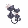 Black Cats Brooches Crown Queen Corsages Hijab Pin Women Hats Scarf Suit Brooch Clothes Buckles
