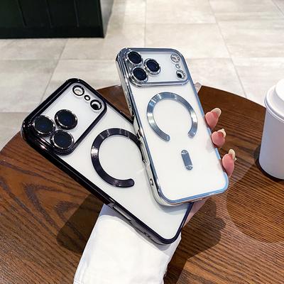 Luxury Glitter Plating Silicone Clear Soft Case For iPhone 17 Pro Max Magnetic Magsafe Ultra Thin Cover Shell For iPhone17ProMax