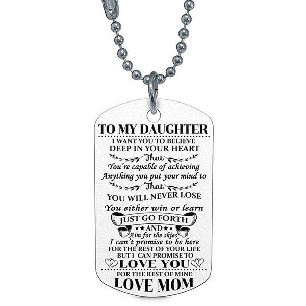 To Necklace Fashion My Son Daughter Dad Mom Dog Tag Birthday Gift Kids For