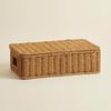 Rattan Storage Box with Lid Decorative Rattan Storage Box Lidded Wicker Basket Multi-Purpose Natural Wicker Organizer