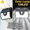 IP65 Waterproof 134LED Solar Motion Sensor Wall Light 3 Sides Outdoor Security Lamp for Yard Garden Garage Pathway Decor