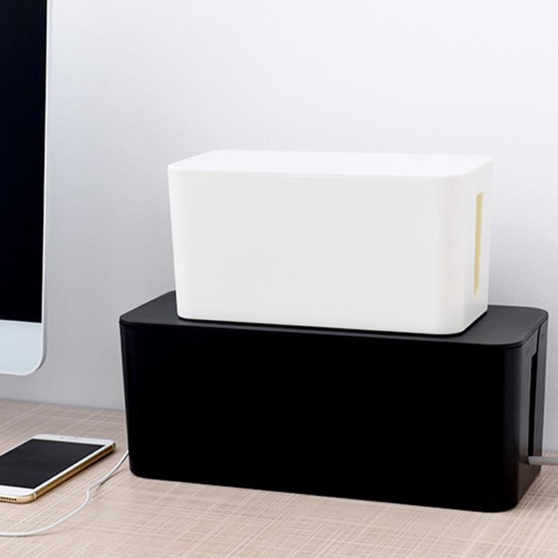 Elegant Cord Management Container Large Capacity Socket Organizer Power Strips Cables Storage Solution for Home Desk