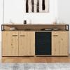 Credenza Industriale con Tre Ante e Tre Cassetti, Highboard con Maniglie in Metallo per Camera da Letto & Soggiorni & Ufficio 150*35*75.9cm