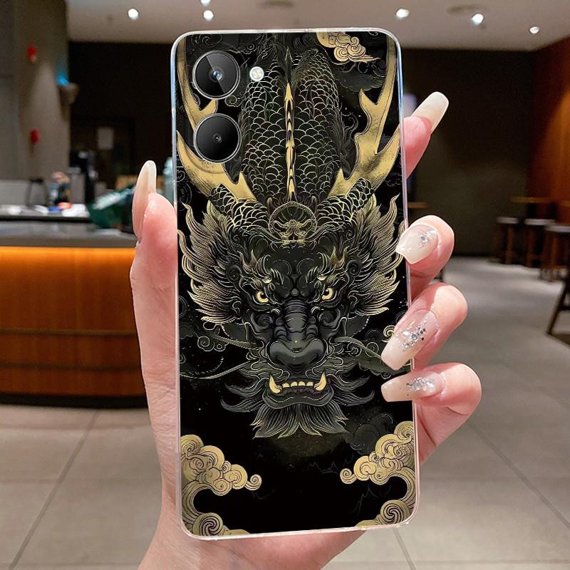 Phone Casing For Realme 9i 5G RMX3612 / Realme 10T 5G Luxury Dragon Cute Cool Boys Girls Patterns Transparent Soft Silicone Case