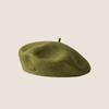 Beret Women's Fashion Retro Casual Wool Beret Artist Hat Wool Versatile Knitted Round Top Bud Hat Warm Hat
