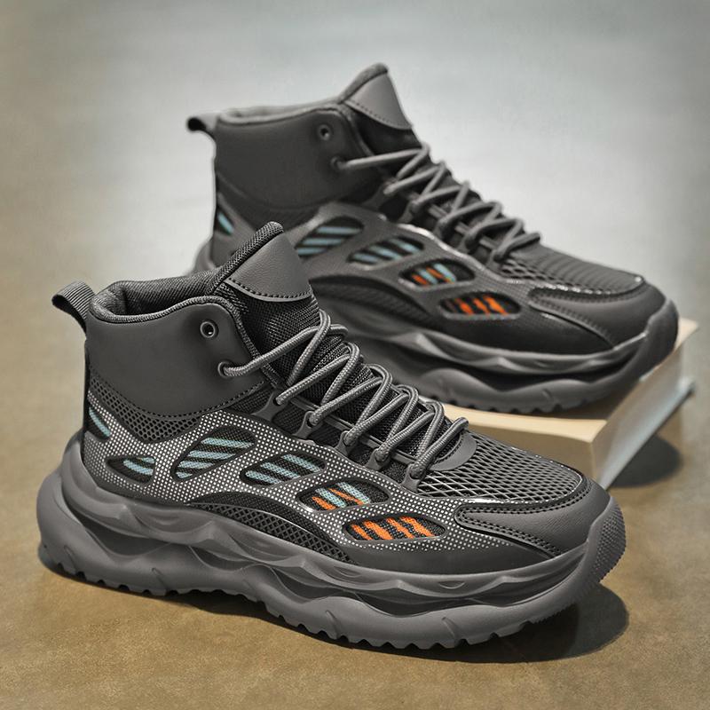 High top 22 new autumn thick sole non-slip heightening youth basketball sports shoes casual dad trendy shoes