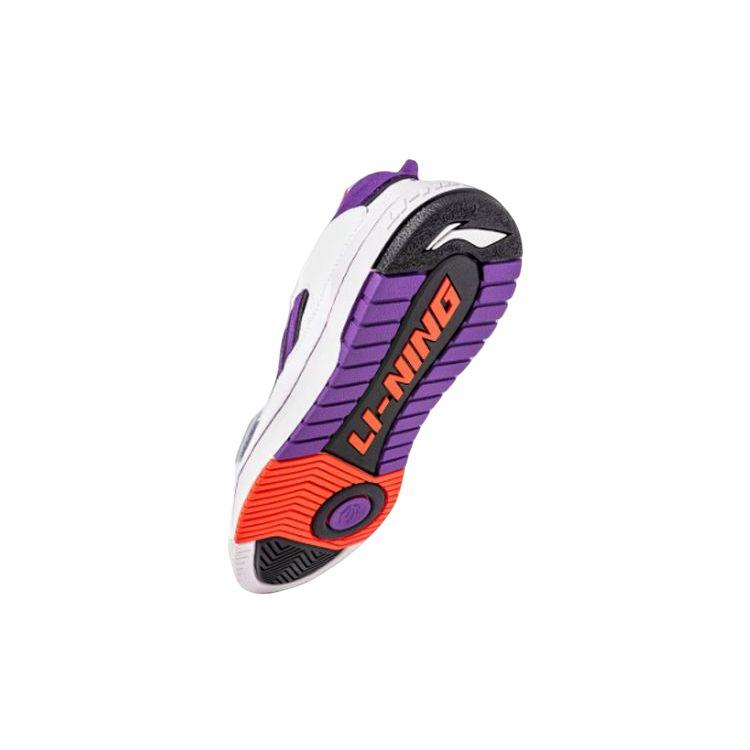 Li Ning Rookie Van Vleet PE Synthetic Leather Suede Low Top Retro Basketball Shoes Men Sneaker White Purple ABCS027-5