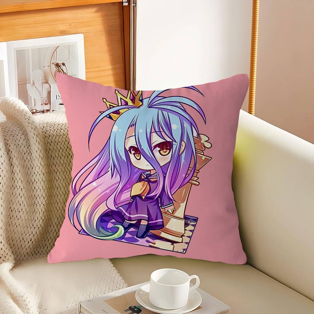 NO G-GAME NO LIFE Shiro Pillowcase Toon Gift Cushion Cover Bedroom Home Sofa Chair Seat Decor Pillow Case