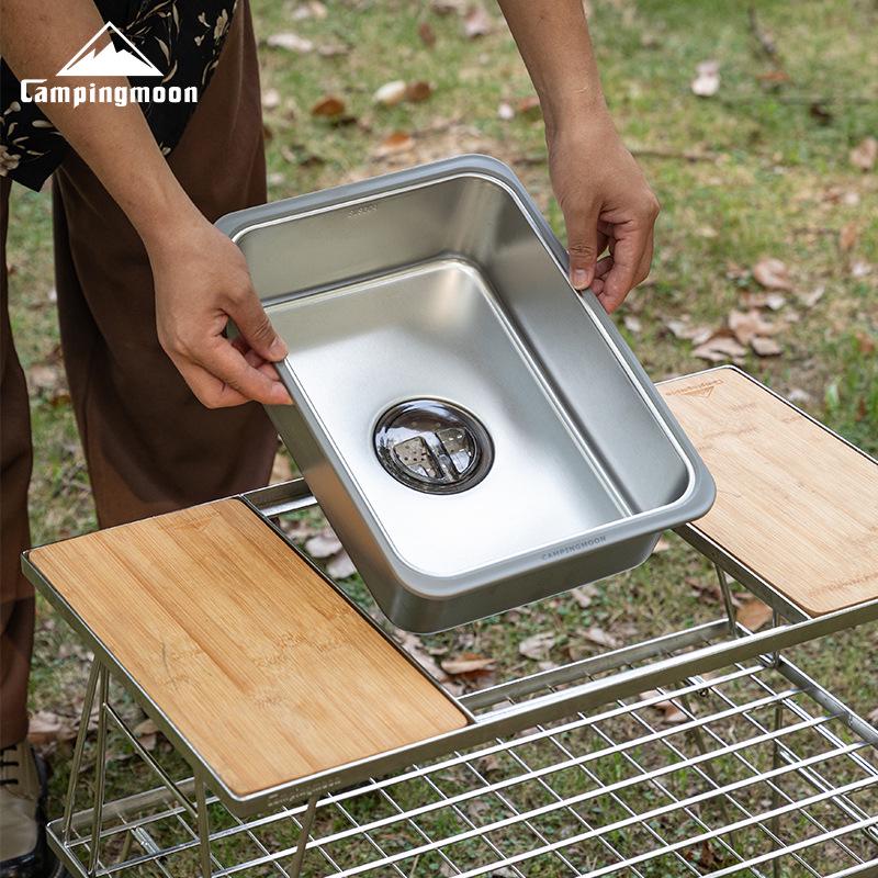 Coleman CK-26 IGT Camping Stainless Steel Sink: Multi-Functional Dish & Vegetable Wash Basin with Water Storage.