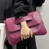 Ladies' Fashion Handbag with Thick Serpentine Pattern High Capacity Retro New Document Storage Bag