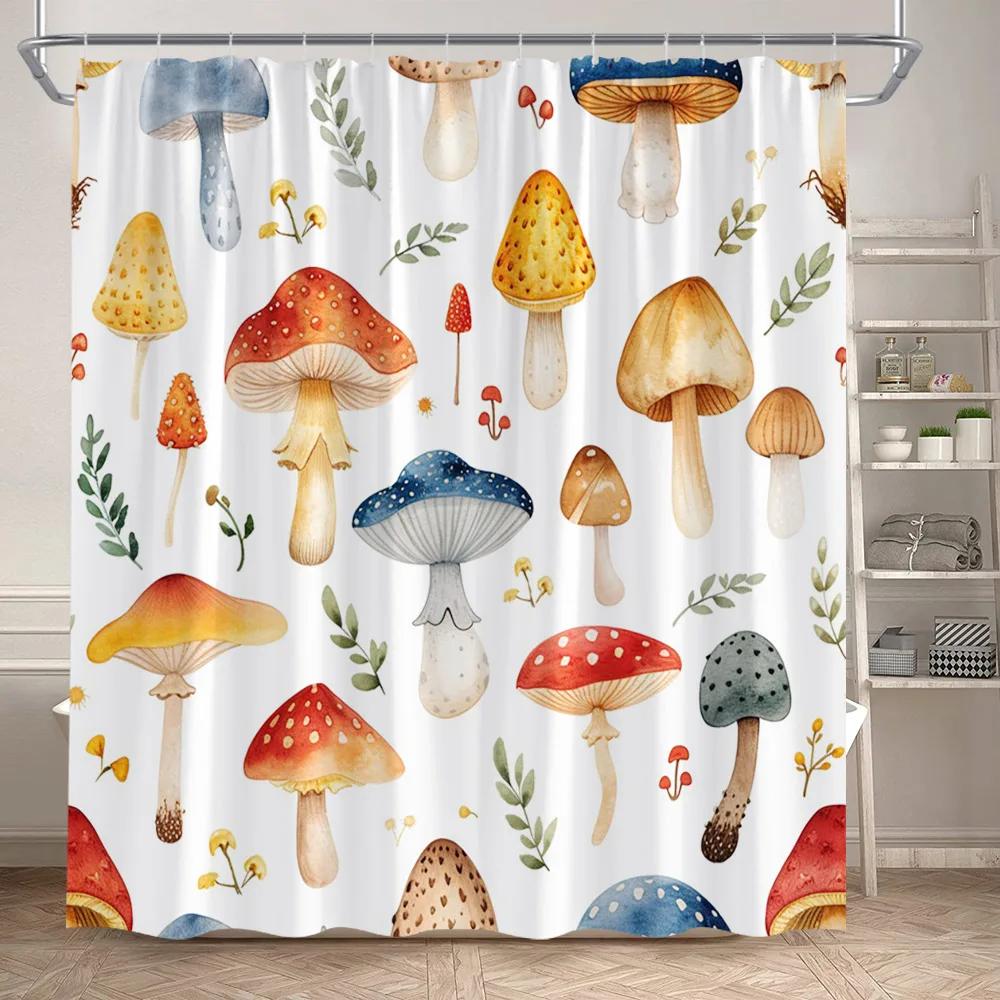 Cartoon Animals Shower Curtains Cute Fox Lion Deer Rabbit Autumn Floral Plant Kids Bath Curtain Polyester Bathroom Bathtub Dec