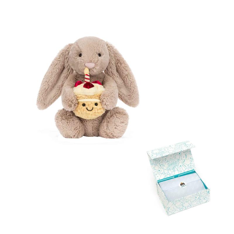 JELLYCAT shy beige bonnie rabbit cute plush doll sitting height 23cm high