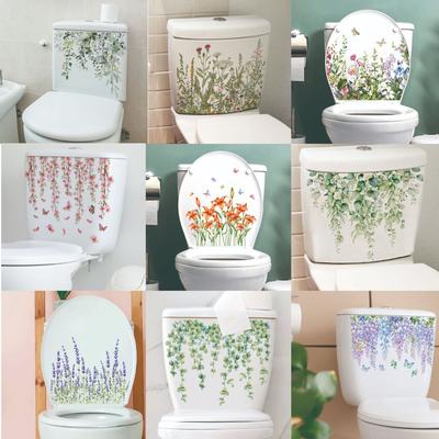 Plants, Flowers, Refrigerator Stickers, Toilet Stickers, Wall Stickers, Bathroom Decoration Self-adhesive Wall Stickers