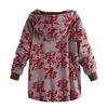  Womens Winter Warm Outwear Floral Print Hooded Pockets Vintage Oversize Coats