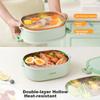 SUPOR Double-Layer Stainless Steel Lunch Box for Office Workers, Students, Cafeteria, Adults, Portable Meal Container 1400mL. Basil Gree