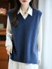 2025 Women's Pure Wool Knit Vest - Autumn/Winter Sleeveless Sweater, Perfect for Layering