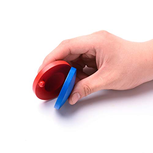 Castaniete din lemn de origine, blânde cu mâinile, castaniete educative pentru copii de grădiniță și școală primară, învățarea ritmului, set cadou de 2 (R