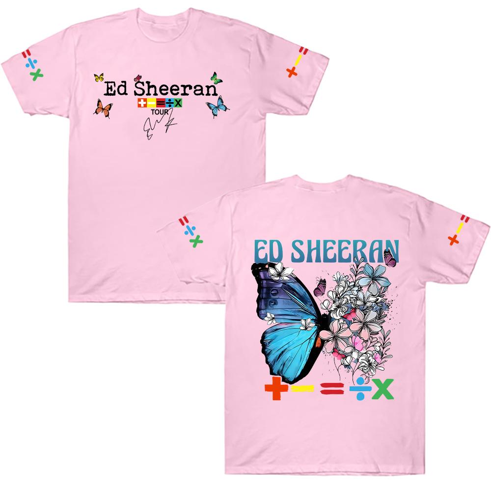 Ed Sheeran Baumwoll T-Shirt Ed Sheeran Schmetterling T-Shirts Harajuku Mann Frau Fan Geschenk T-Shirt Sommer Y2K Rundhals Kurzarm Kleidung