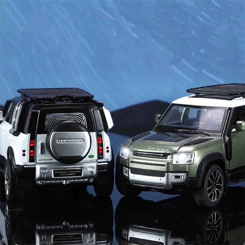 1/32 Range Rover Defender SUV Legierung Auto Modell Die-Cast Metall Simulation Geländefahrzeuge Auto Modell Ton und Licht Kinderspielzeug Geschenk