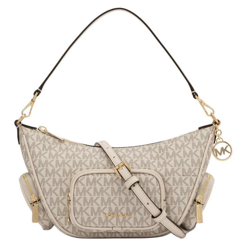 MICHAEL KORS handbag MERRITT zipper closure classic presbyopic adjustable and detachable shoulder strap artificial leather shoulder small size women s коричневый