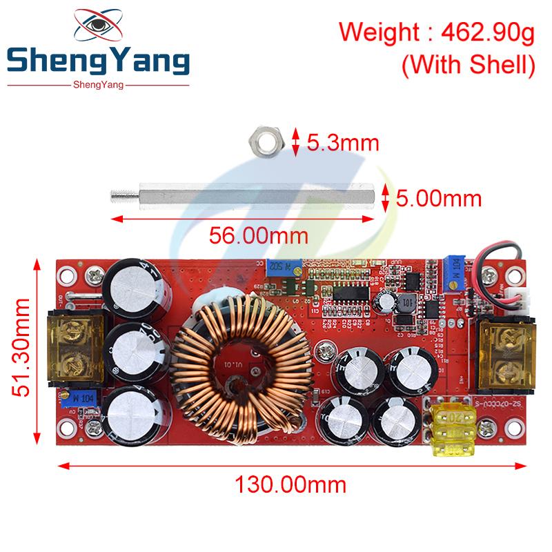 TZT 1800W 40A DC-DC Boost Converter Step Up Power Supply Module 10-60V to 12-90V Adjustable Voltage Charger