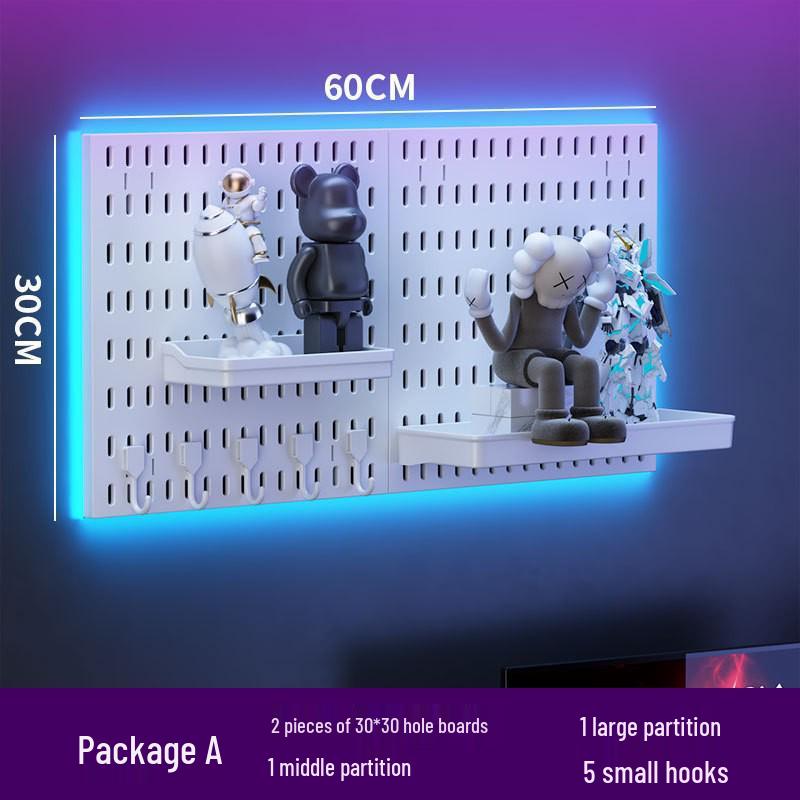 E-sports Pegboard Wall Display: DIY Headphone, Keyboard, Jay Chou Photo Storage, Punch-Free Mount Rack