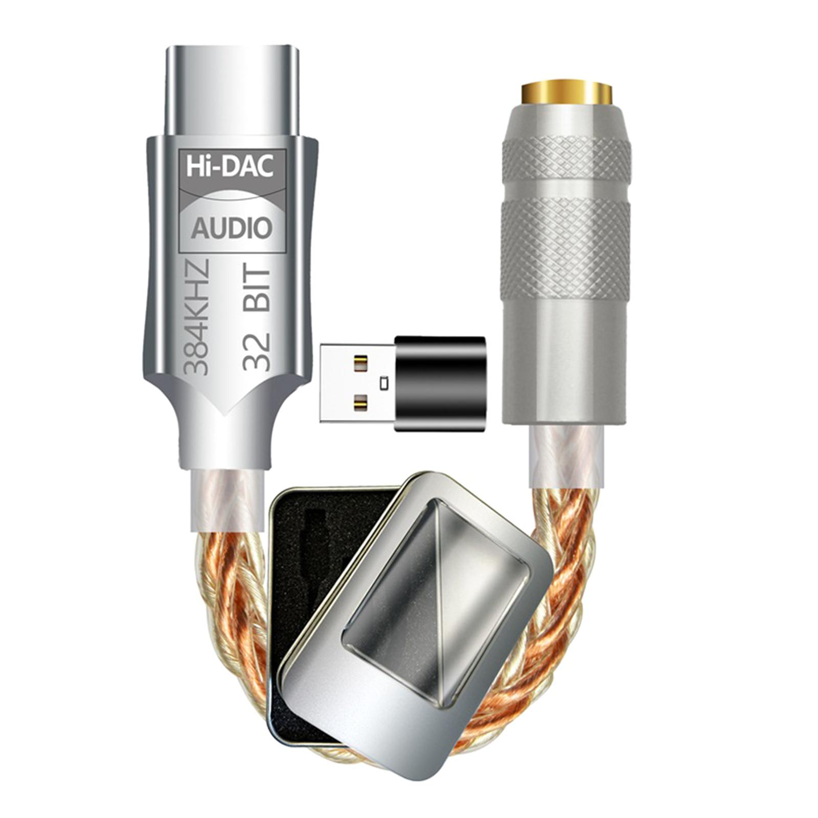 

USB C to 3.5mm Audio Adapter USB C Headphone Adapter 32bit 384KHz ALC5686 DAC Chip Headphone Amp Headphone Adapter B