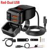 PD+QC3.0 Motocykl USB Rychlá nabíječka 60W Duální USB zásuvka na řídítka se spínačem Voltmetr Vodotěsný 12V napájecí adaptér