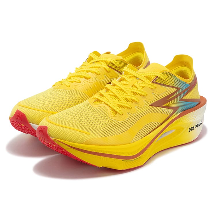361 Flame 3 Lage top Volledige Lengte Koolstofplaat, Rubber Marathon Sprint Hardloopschoenen Unisex Geel 672432218F-1