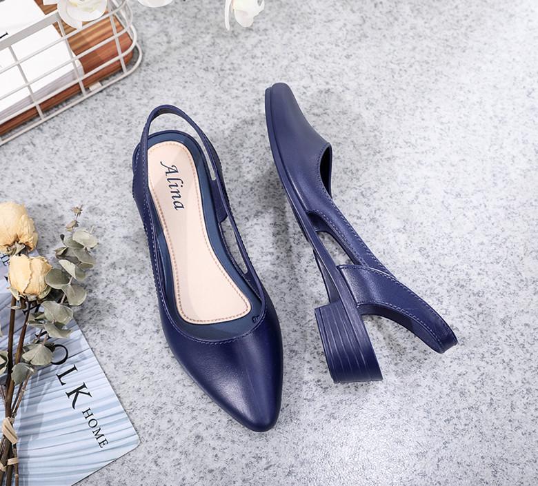 

Женские сандалии-желе в корейском стиле: Модные, Нескользящие, Дышащие, Повседневные туфли на низком среднем каблуке Size 40 (runs small)