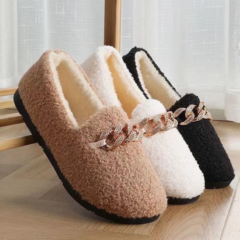 Doudou shoes, warm in autumn and winter, thick-soled new Mao Mao shoes, flat-soled versatile cotton shoes, velvet mother