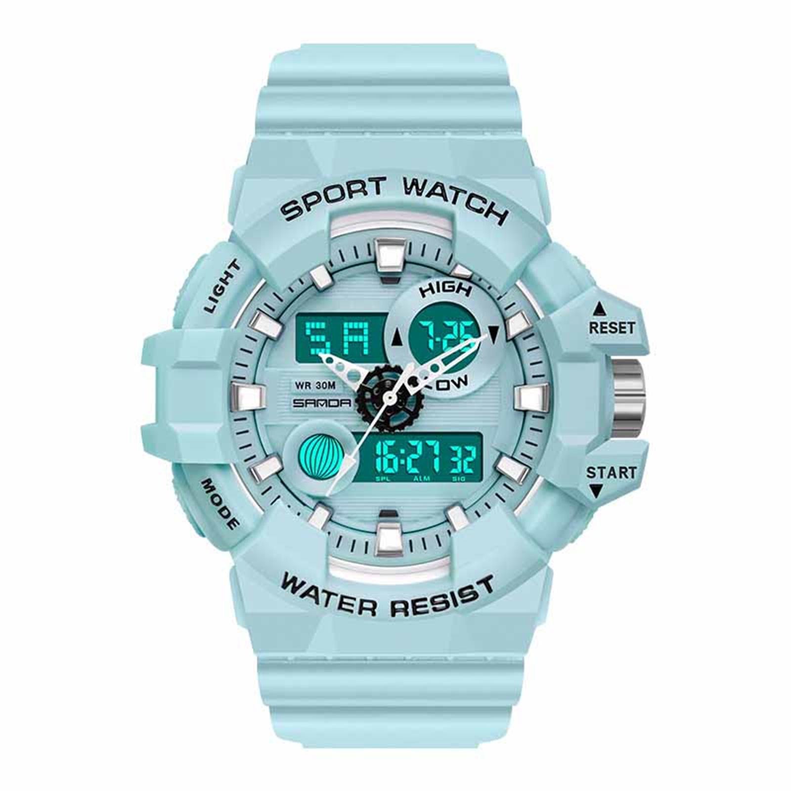 

Мужские водонепроницаемые светящиеся наручные часы-будильник для бега One Size