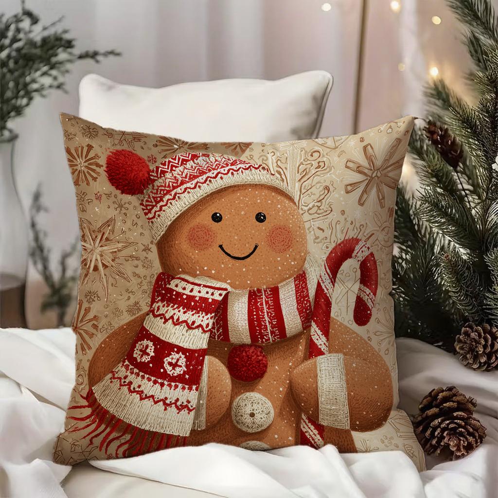 Gingerbread Man Christmas Pillowcasesuitable For Sofa Car Bedroom Decorative Cushion Cover Pillow Cover