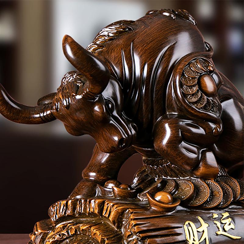 European Style Resin Bull Statue Modern Art Sculpture Home Auspicious Animal Best Gift Simple Taurus Ornament
