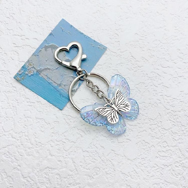 Butterfly Charm Keychain for Women and Girls Transparent Keyring Colorful Key Pendant Acrylic Clear Key Chain Ornament