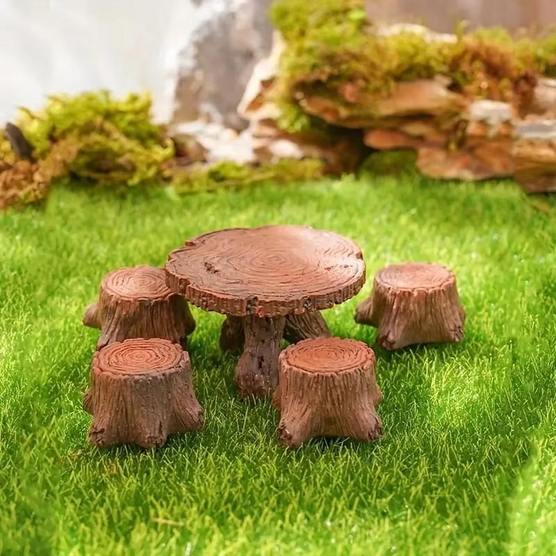 5 stuks Miniatuur Boomstronk Tuinkunst Accessoires Hars Decor Tuin Landschap Accessoires Hars Creativiteit Ambachten