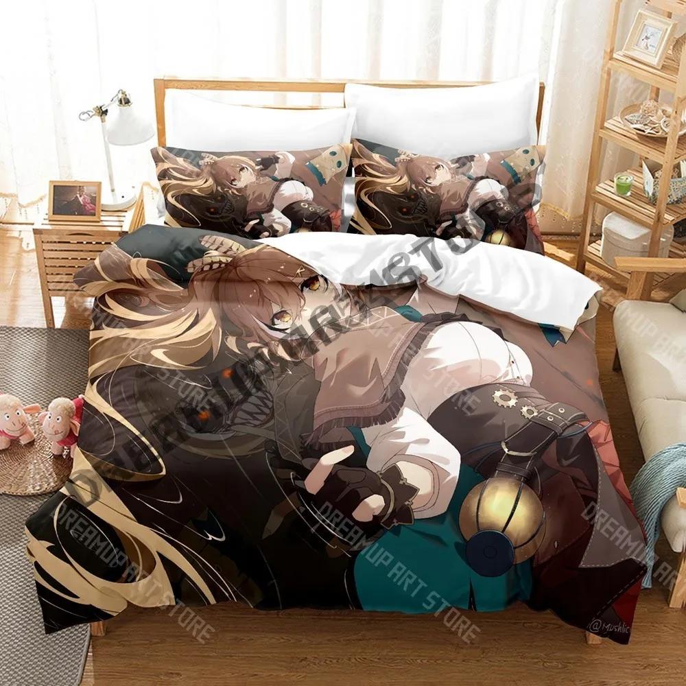 3D Print Nanashi Mumei Friend Hololive Bedding Set Single Twin Full Queen King Size Bed Set Adult Kid Bedroom Duvetcover Sets