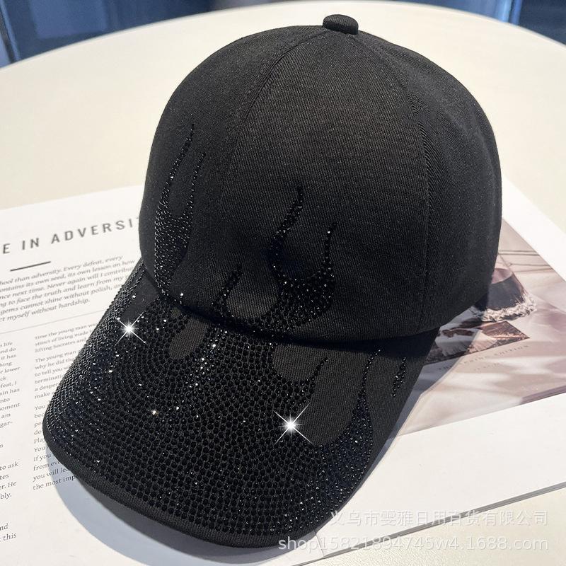 Fashion Hot-drilling Flame Baseball Cap for Men and Women Outdoor Personalized Street Style Sunshade and Sunscreen Cap