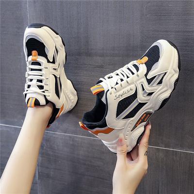Trend Women's Shoes Daddy Shoes Women Breathable Mesh Surface Thick Sole Increase Pedicure Spring and Autumn New Sports Casual Women's Shoes