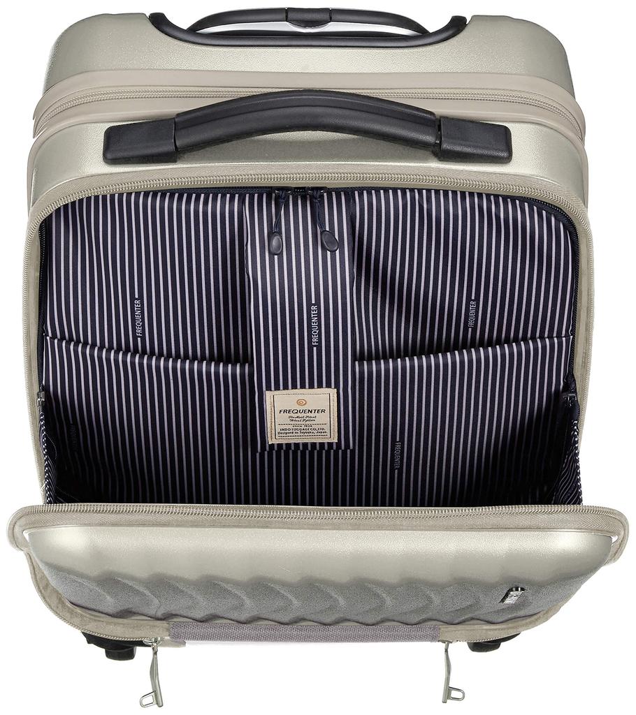 Koffer Zipper Clam Advance Münzfach Größe 4 Rollen mit Stopper vorne offene Rollen 23L 41 cm Champagner Gold [Frequenter] Silent/Silent 1-217