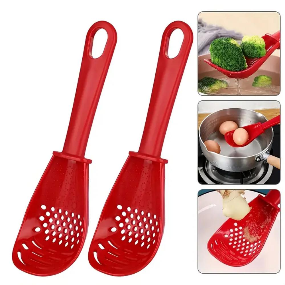 Multi-functional kitchen cooking spoon - suitable for egg yolk separator, grinder, macher, filter, skimmer, spoon - heat-resista