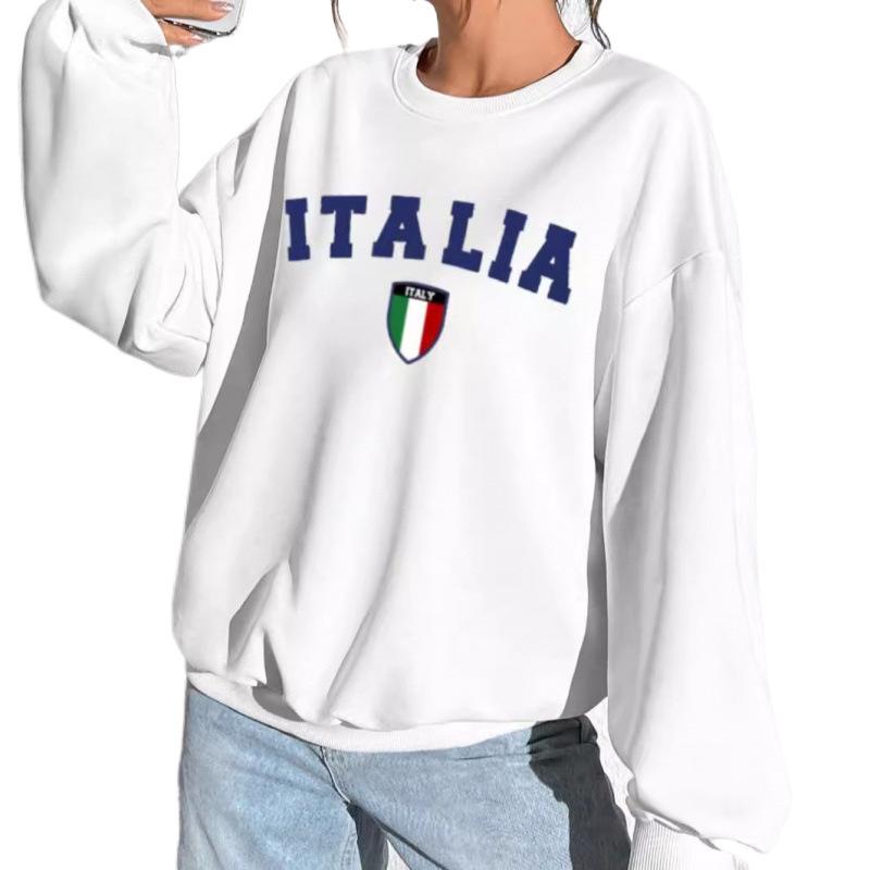 Vielseitiger weißer Freizeitpullover mit Buchstabenaufdruck