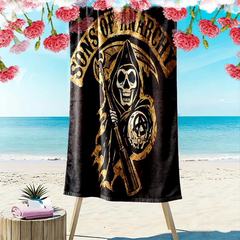 Sons Anarchy: Brotherhood Rebellion beach towel Beach towel for vacation photos beach Outdoor pool towel Absorbent bath towel seaside