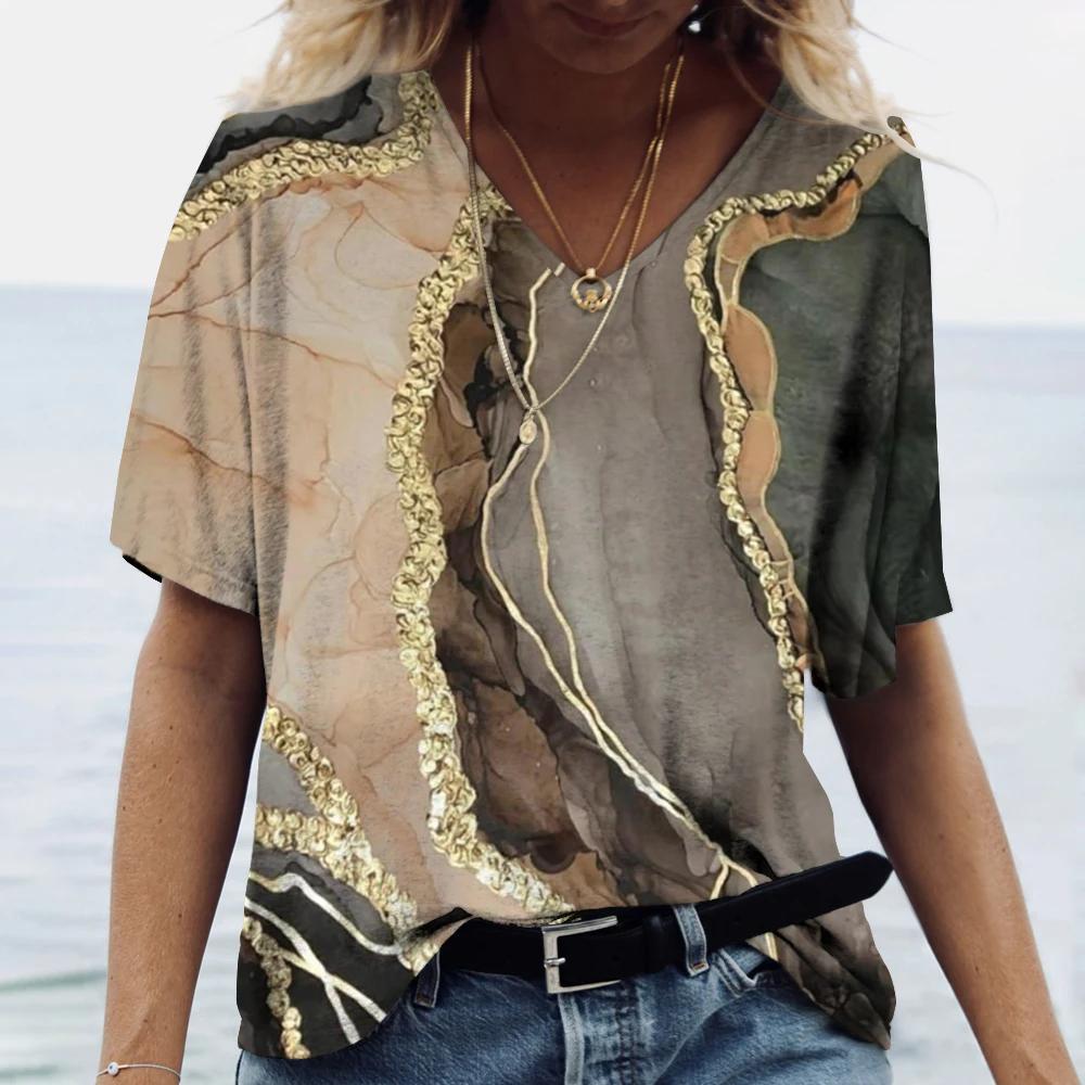 

Женская футболка с 3D-принтом, большие размеры, повседневная рубашка в стиле Harajuku Streetwear с V-образным вырезом 4XL